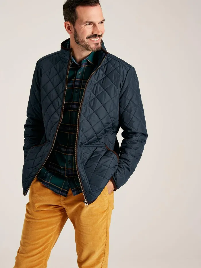 Joules Coats and Jackets Men Navy Diamond Quilted Jacket