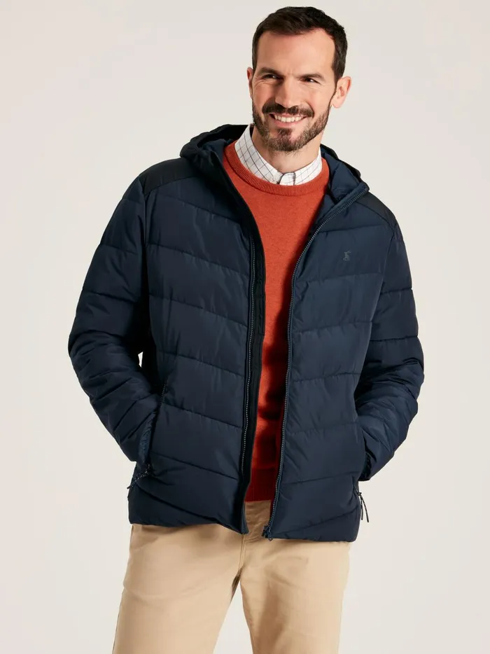 Joules Coats and Jackets Men Navy Padded Shower Resistant Coat