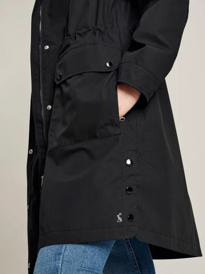 Joules Coats and Jackets Women Black Longline Waterproof Coat