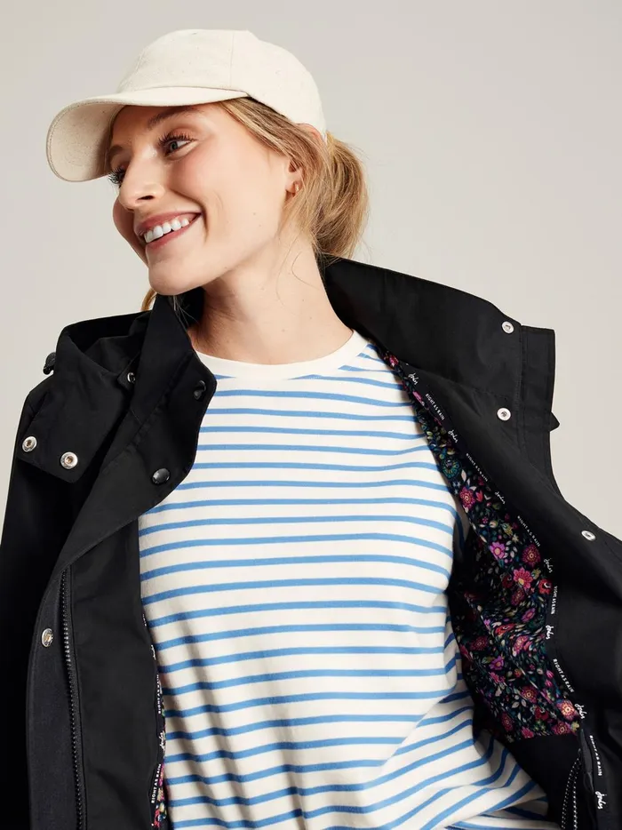 Joules Coats and Jackets Women Black Longline Waterproof Coat