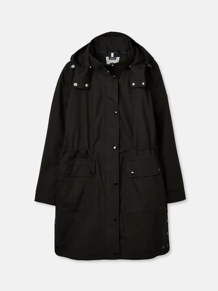 Joules Coats and Jackets Women Black Longline Waterproof Coat