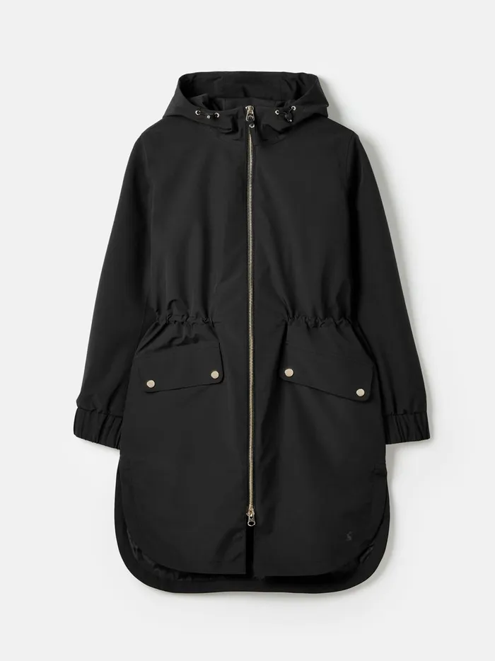 Joules Coats and Jackets Women Black Waterproof Raincoat With Hood