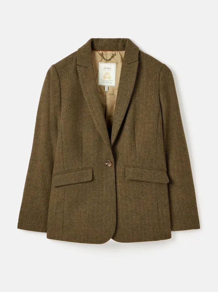 Joules Coats and Jackets Women Brown Tweed Blazer