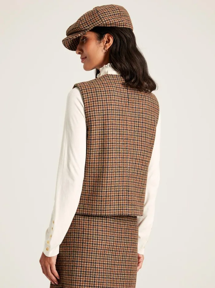 Joules Coats and Jackets Women Brown Tweed Gilet