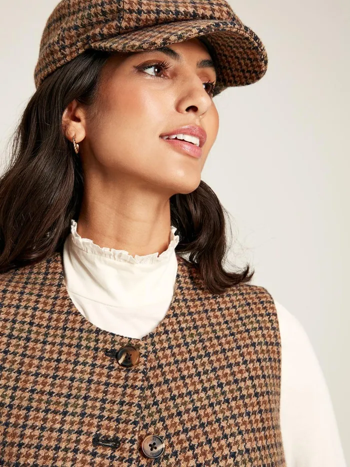 Joules Coats and Jackets Women Brown Tweed Gilet