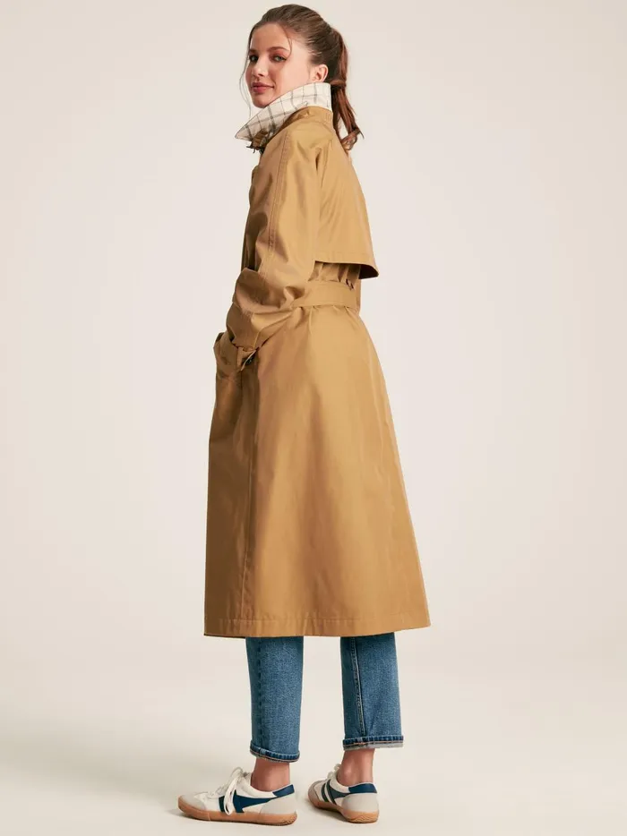 Joules Coats and Jackets Women Brown Waterproof Belted Trench Coat
