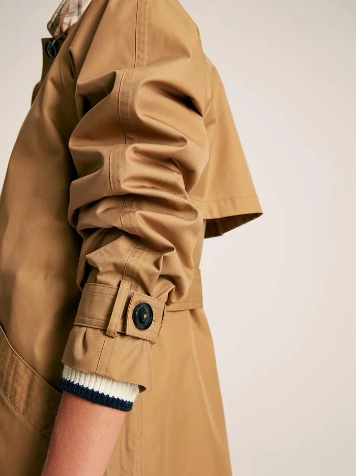 Joules Coats and Jackets Women Brown Waterproof Belted Trench Coat
