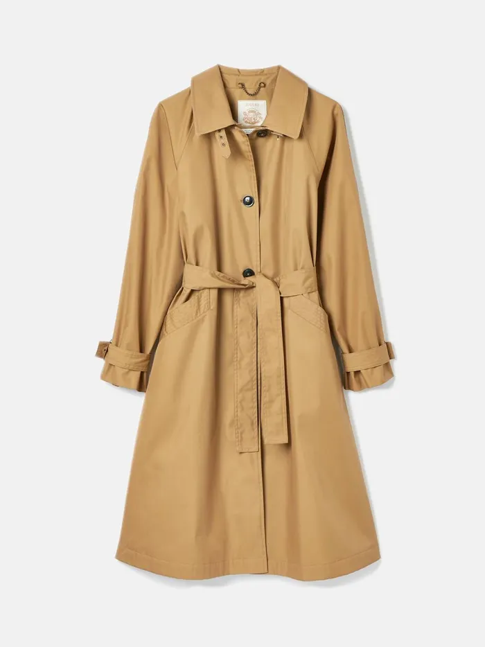Joules Coats and Jackets Women Brown Waterproof Belted Trench Coat