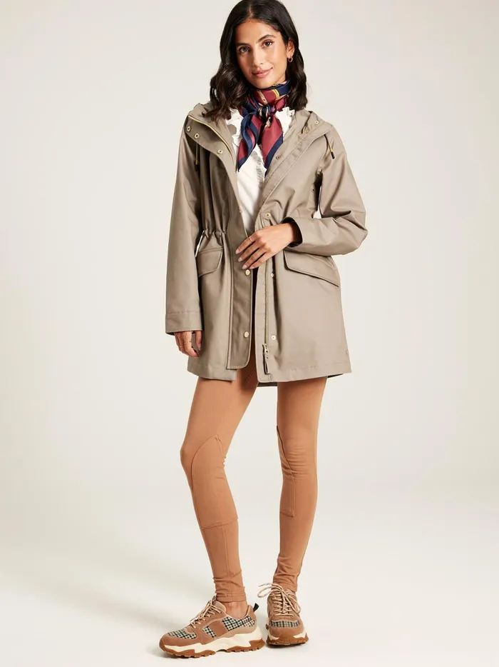 Joules Coats and Jackets Women Brown Waterproof Raincoat With Hood