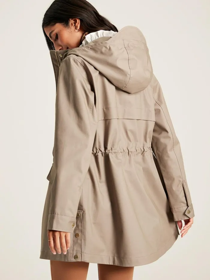 Joules Coats and Jackets Women Brown Waterproof Raincoat With Hood