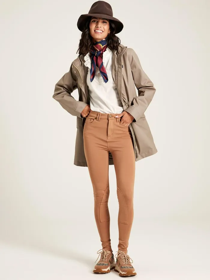 Joules Coats and Jackets Women Brown Waterproof Raincoat With Hood