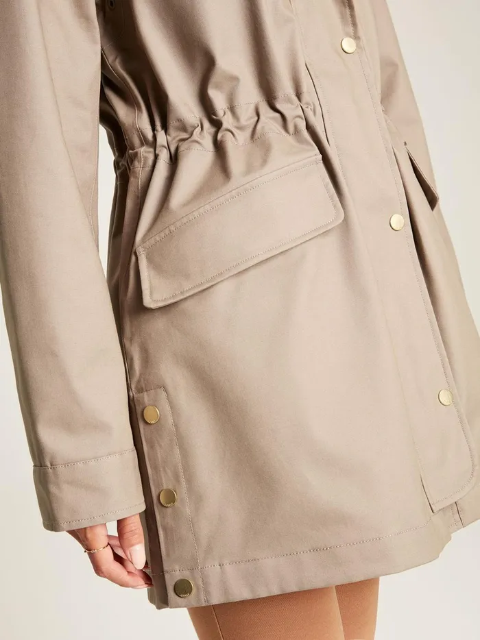 Joules Coats and Jackets Women Brown Waterproof Raincoat With Hood