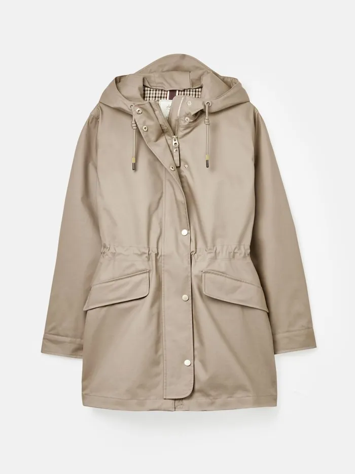Joules Coats and Jackets Women Brown Waterproof Raincoat With Hood