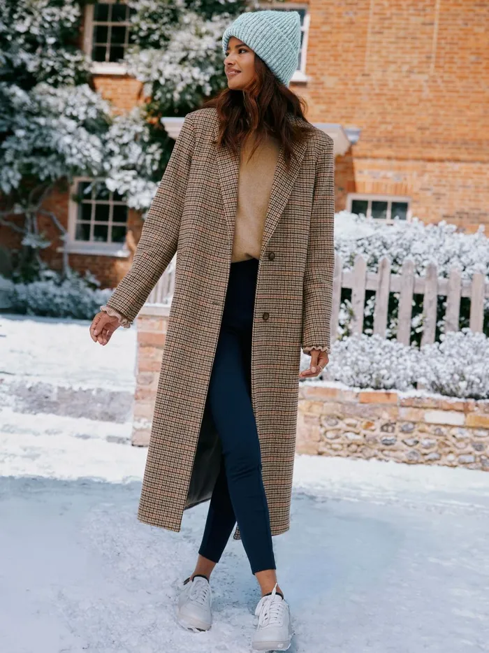 Joules Coats and Jackets Women Check Wool Blend Coat