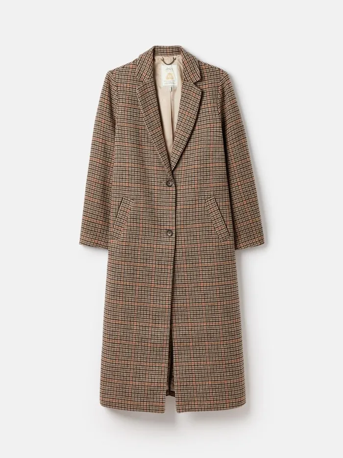 Joules Coats and Jackets Women Check Wool Blend Coat
