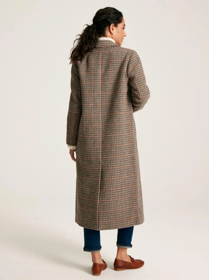 Joules Coats and Jackets Women Check Wool Blend Coat