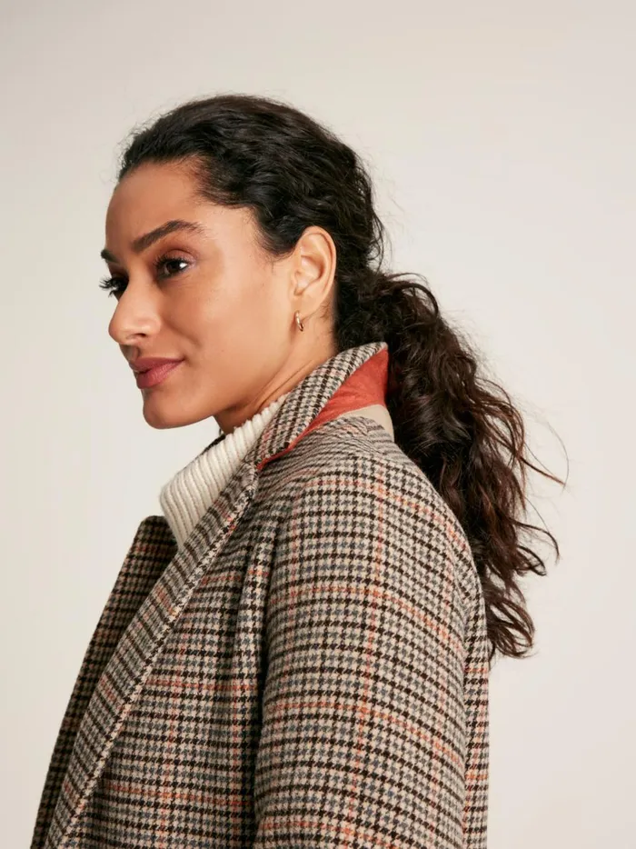 Joules Coats and Jackets Women Check Wool Blend Coat