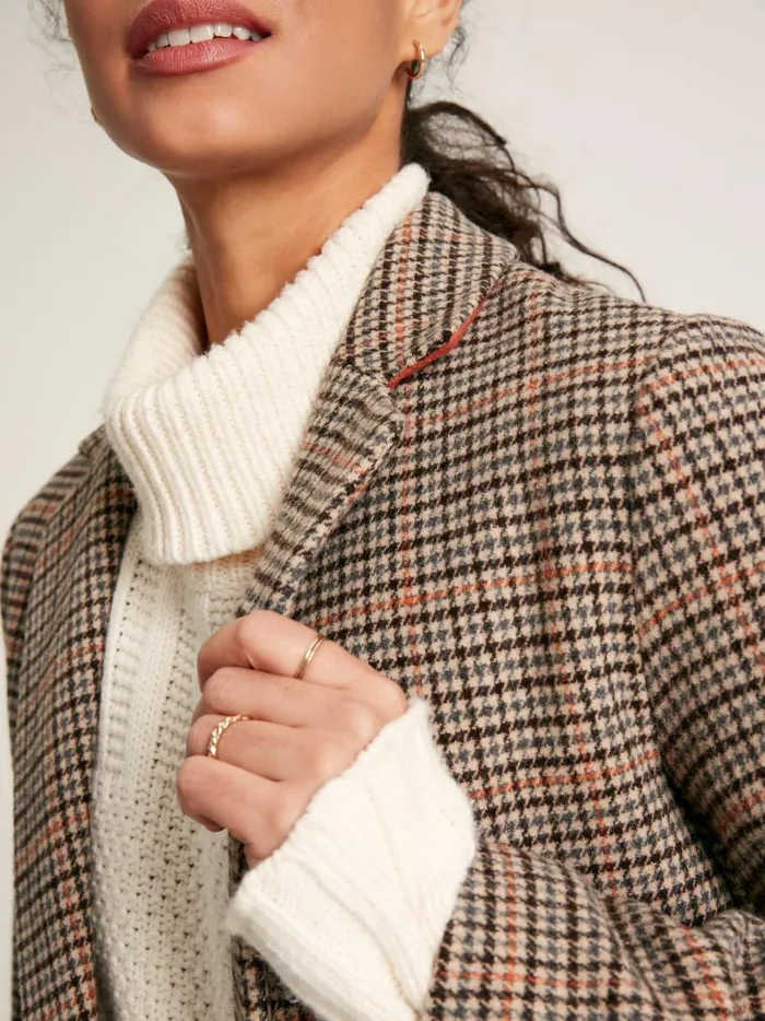 Joules Coats and Jackets Women Check Wool Blend Coat