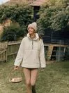 Joules Coats and Jackets Women Cream Half Zip Borg Fleece