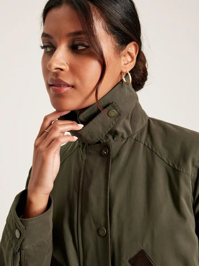 Joules Coats and Jackets Women Dark Green Showerproof Dry Wax Jacket