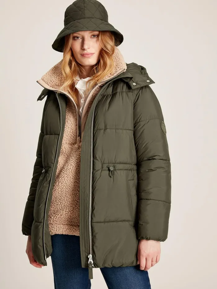 Joules Coats and Jackets Women Dark Green Showerproof Padded Coat