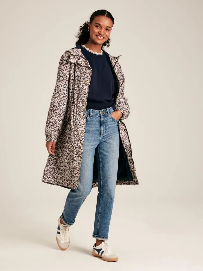 Joules Coats and Jackets Women Ditsy Floral Waterproof Packable Raincoat