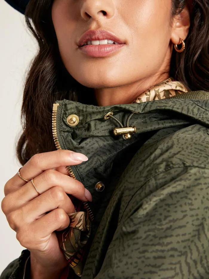Joules Coats and Jackets Women Green Packable Waterproof Raincoat With Hood