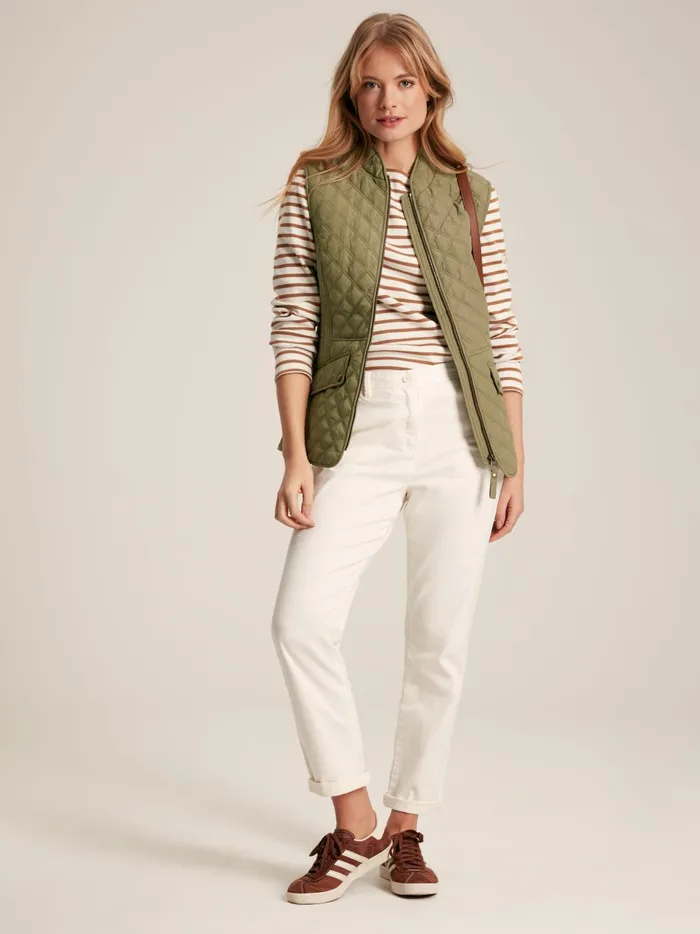 Joules Coats and Jackets Women Green Showerproof Diamond Quilted Gilet