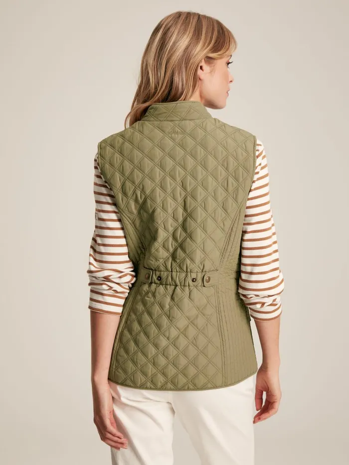 Joules Coats and Jackets Women Green Showerproof Diamond Quilted Gilet