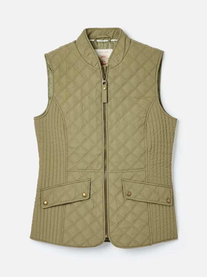 Joules Coats and Jackets Women Green Showerproof Diamond Quilted Gilet