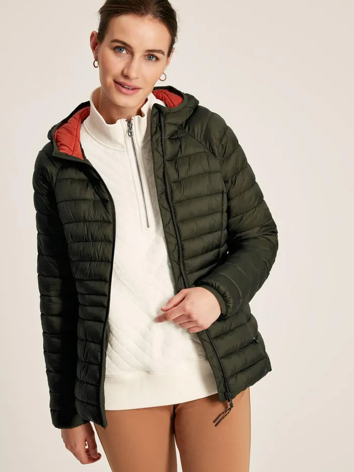 Joules Coats and Jackets Women Green Showerproof Packable Padded Jacket