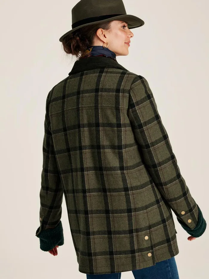 Joules Coats and Jackets Women Green Tweed Fieldcoat