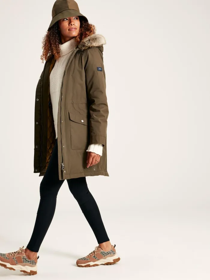 Joules Coats and Jackets Women Green Waterproof Parka Coat With Hood Joules Coats and Jackets Women Green Waterproof Parka Coat With Hood