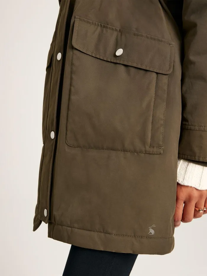 Joules Coats and Jackets Women Green Waterproof Parka Coat With Hood Joules Coats and Jackets Women Green Waterproof Parka Coat With Hood