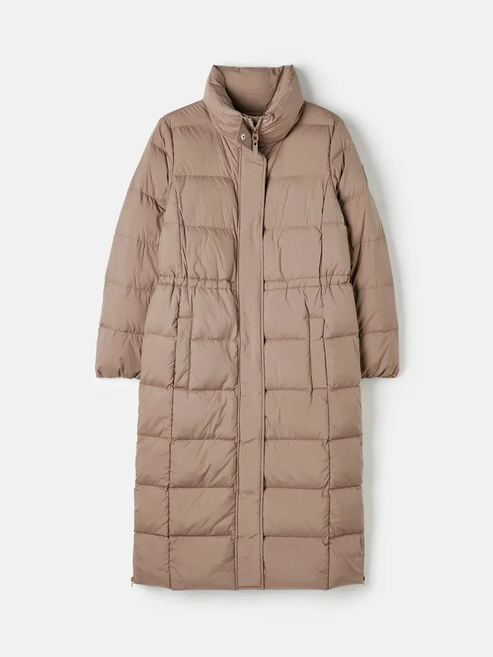 Joules Coats and Jackets Women Natural Showerproof Down Feather Long Puffer Coat