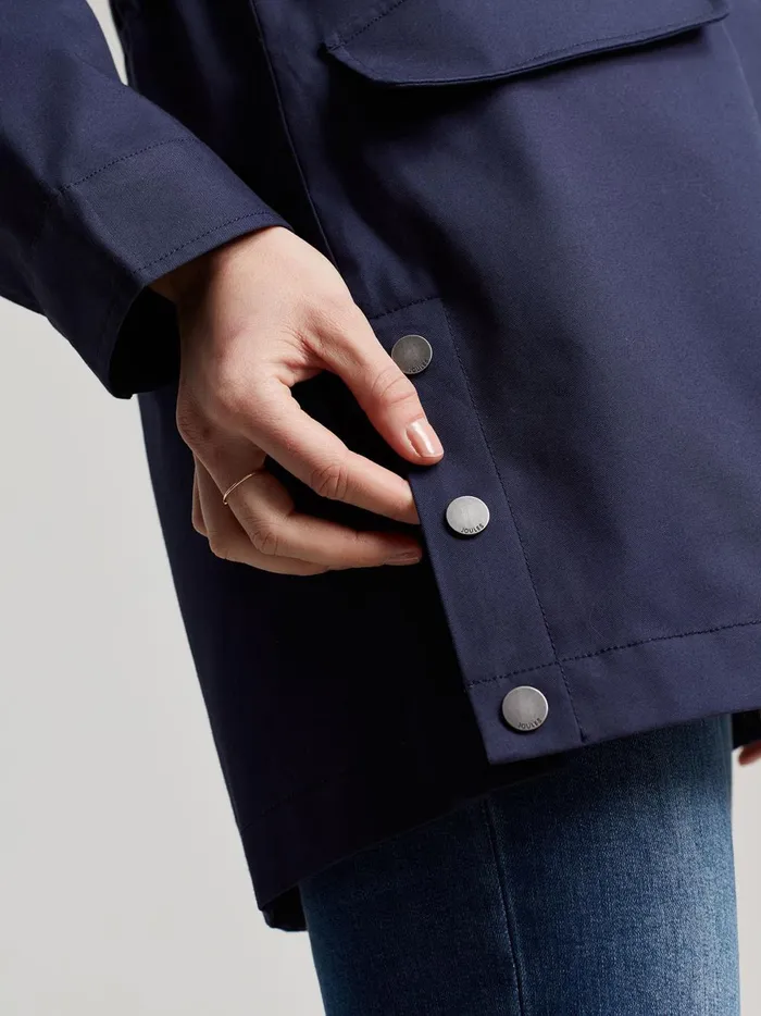 Joules Coats and Jackets Women Navy Blue Waterproof Raincoat With Hood