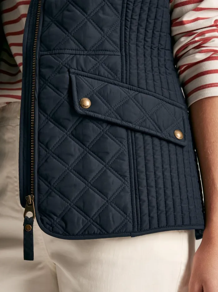 Joules Coats and Jackets Women Navy Showerproof Diamond Quilted Gilet