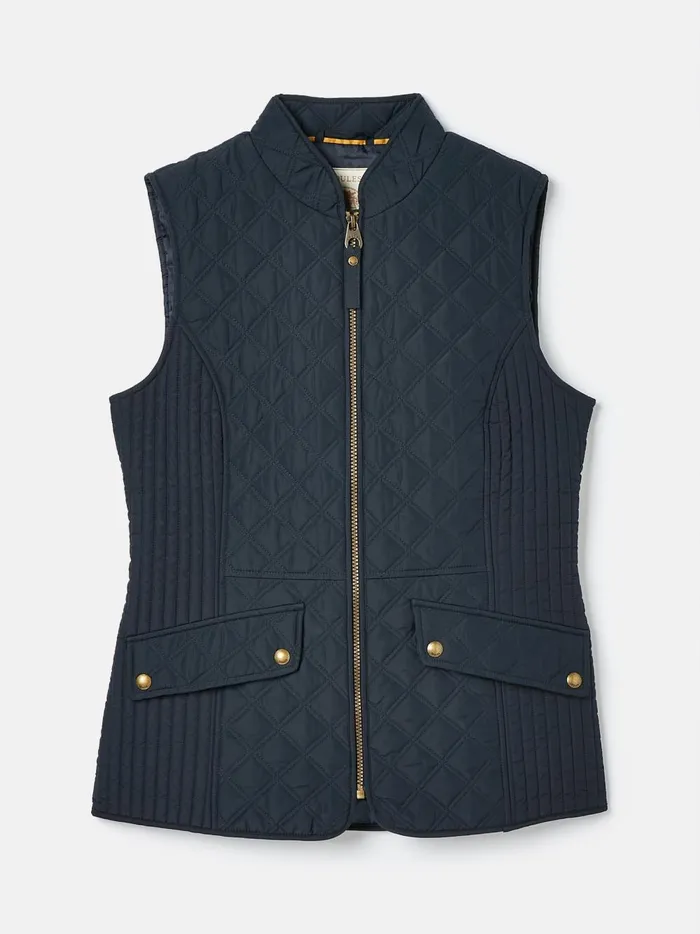 Joules Coats and Jackets Women Navy Showerproof Diamond Quilted Gilet