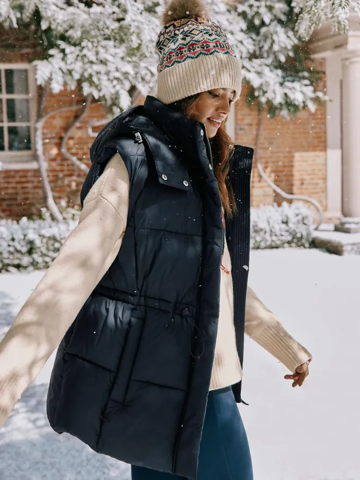 Joules Coats and Jackets Women Navy Showerproof Padded Gilet With Hood