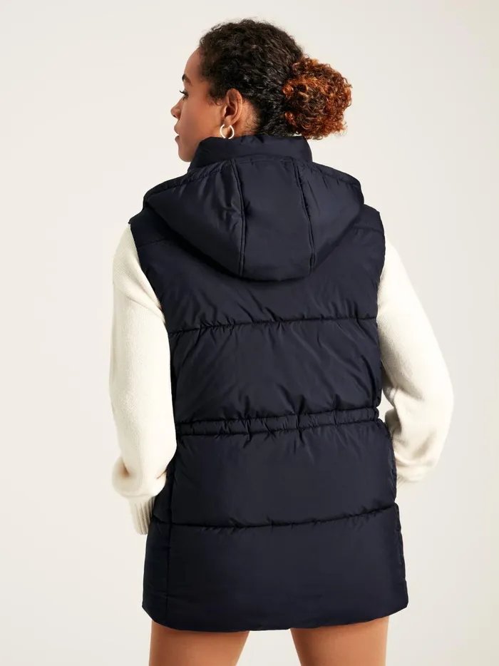 Joules Coats and Jackets Women Navy Showerproof Padded Gilet With Hood
