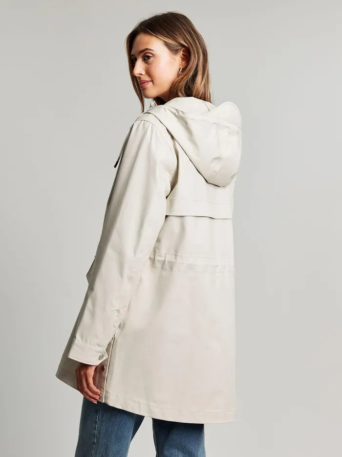 Joules Coats and Jackets Women Neutral Waterproof Raincoat With Hood