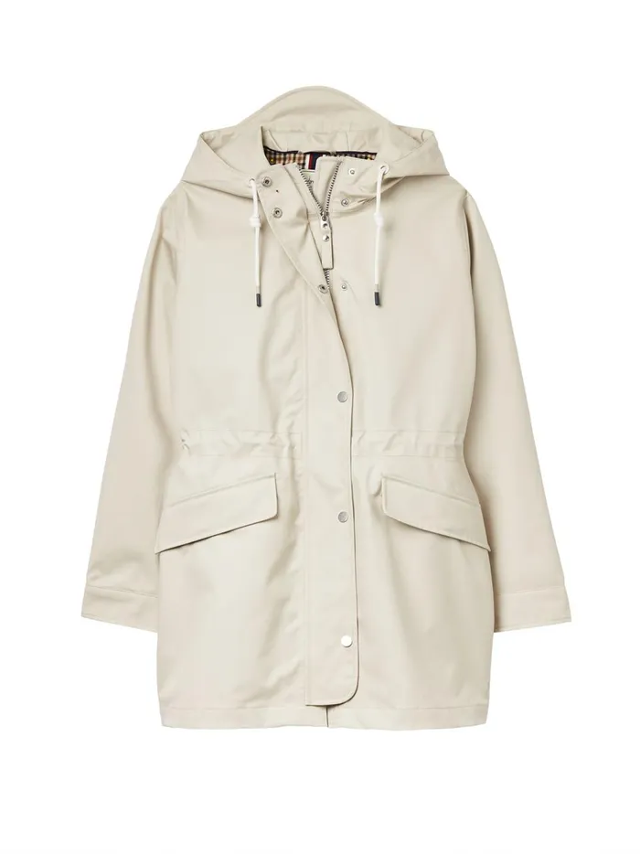 Joules Coats and Jackets Women Neutral Waterproof Raincoat With Hood
