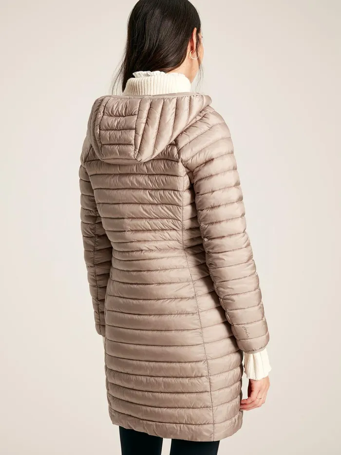 Joules Coats and Jackets Women Pearl Showerproof Long Packable Padded Coat