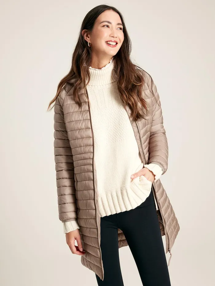 Joules Coats and Jackets Women Pearl Showerproof Long Packable Padded Coat
