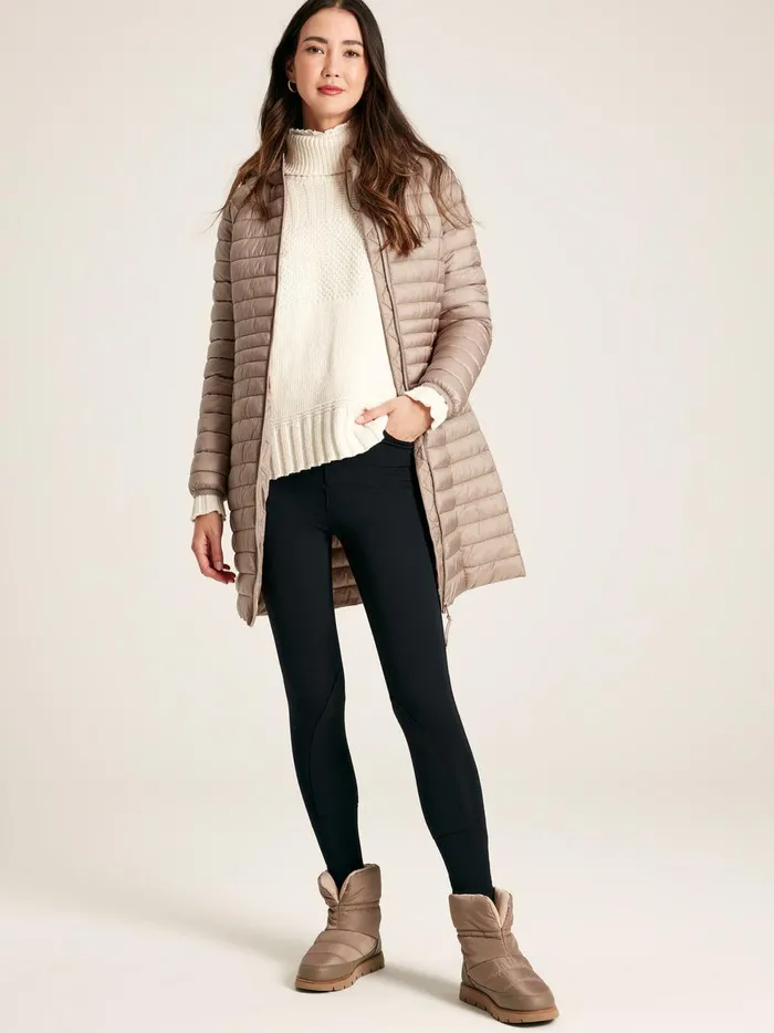 Joules Coats and Jackets Women Pearl Showerproof Long Packable Padded Coat