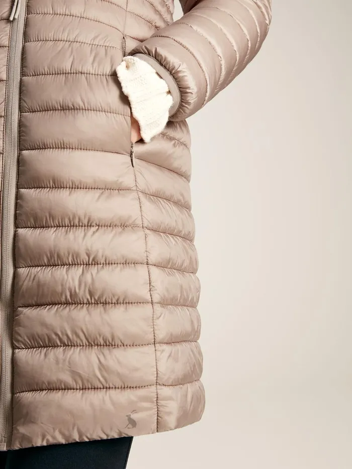 Joules Coats and Jackets Women Pearl Showerproof Long Packable Padded Coat