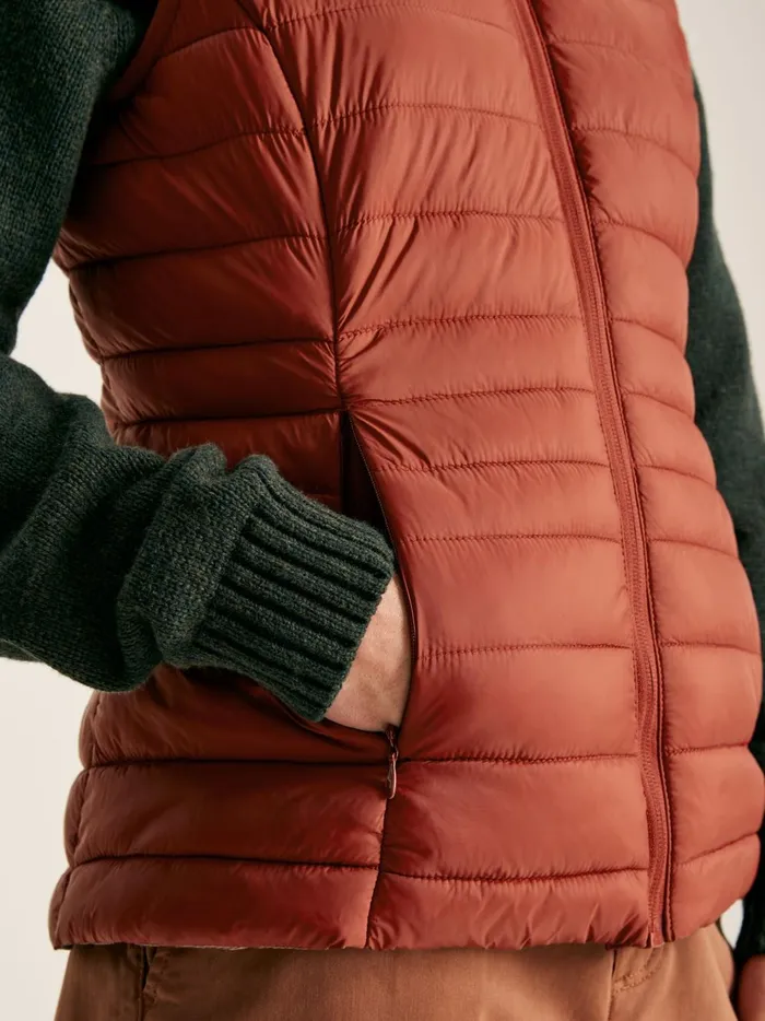 Joules Coats and Jackets Women Red Showerproof Packable Padded Gilet