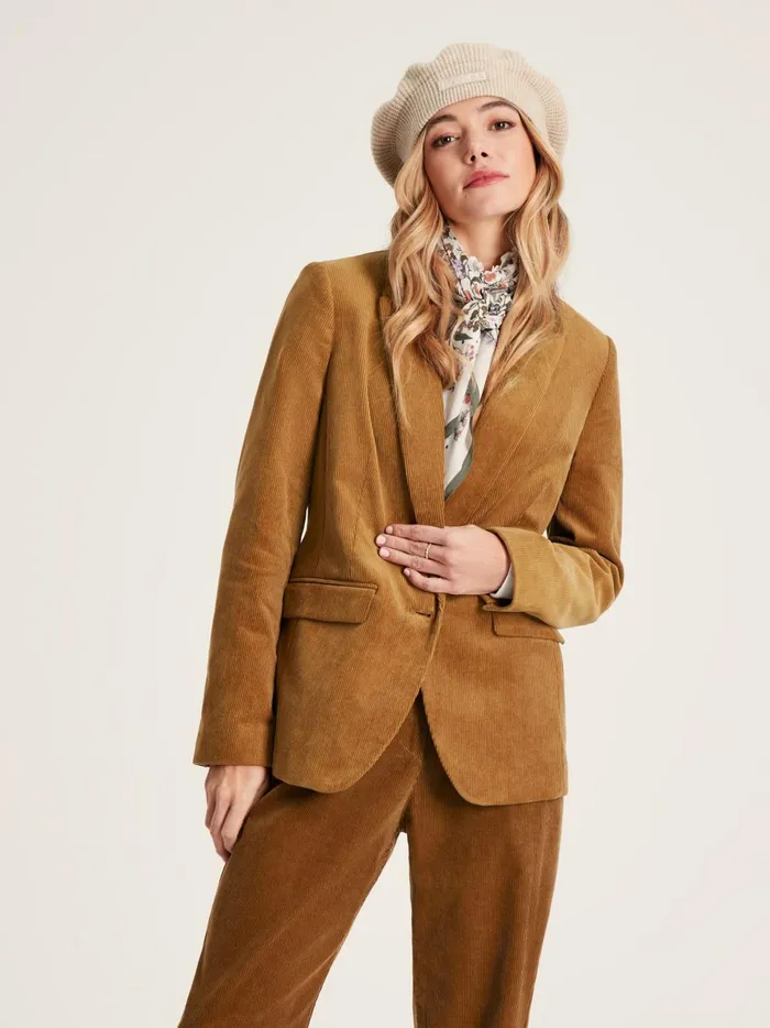 Joules Coats and Jackets Women Tan Brown Corduroy Blazer