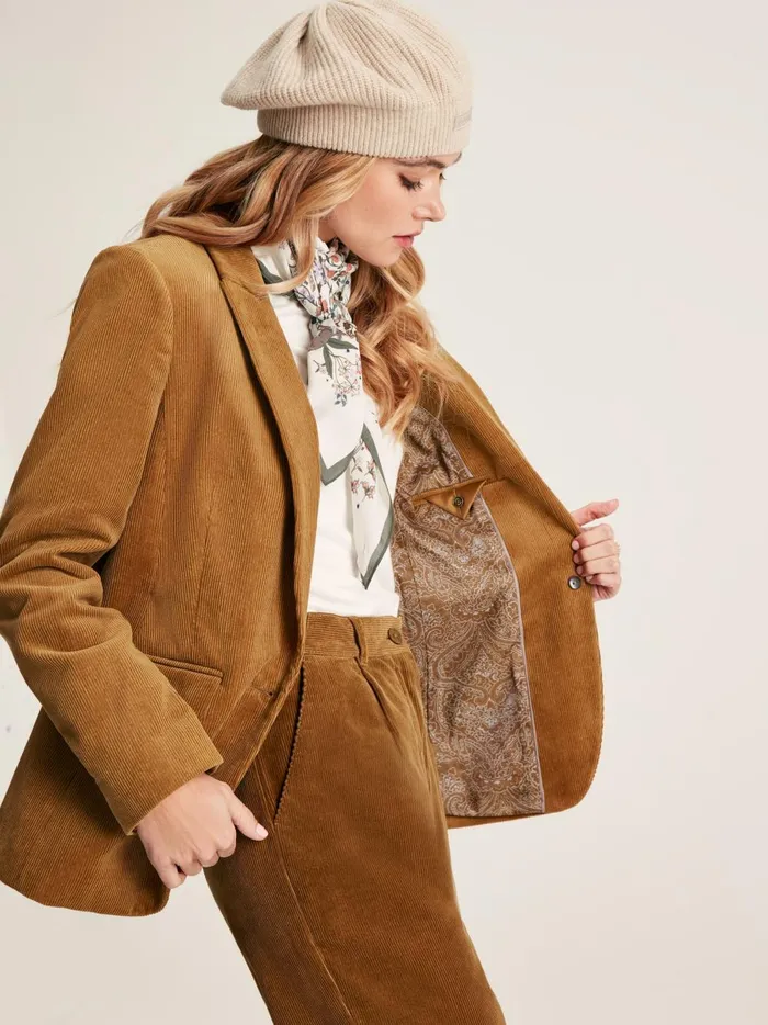 Joules Coats and Jackets Women Tan Brown Corduroy Blazer