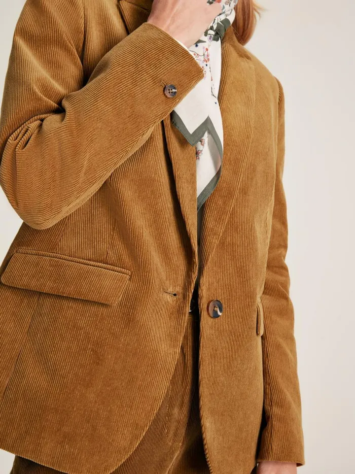Joules Coats and Jackets Women Tan Brown Corduroy Blazer